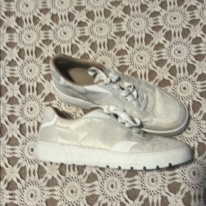 Vionic White and Silver Sneakers